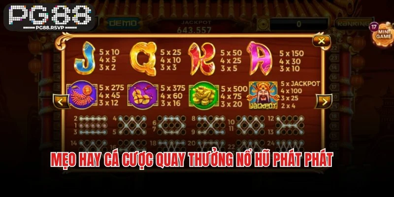 Mẹo hay cá cược quay thưởng nổ hũ Phát Phát tại PG88